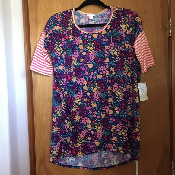 XXS Floral & Striped LuLaRoe Irma Tunic - BNWT - Picture 1 of 9